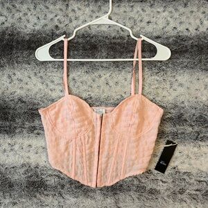 West of Melrose Pink Corset Top